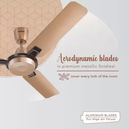 Hindware Arija Metallic 1200 mm 3 Blade Ceiling Fan (Metallic Beige Copper, Pack of 1) Hindware Arija Metallic 1200 mm 3 Blade Ceiling Fan (Metallic Beige Copper, Pack of 1)